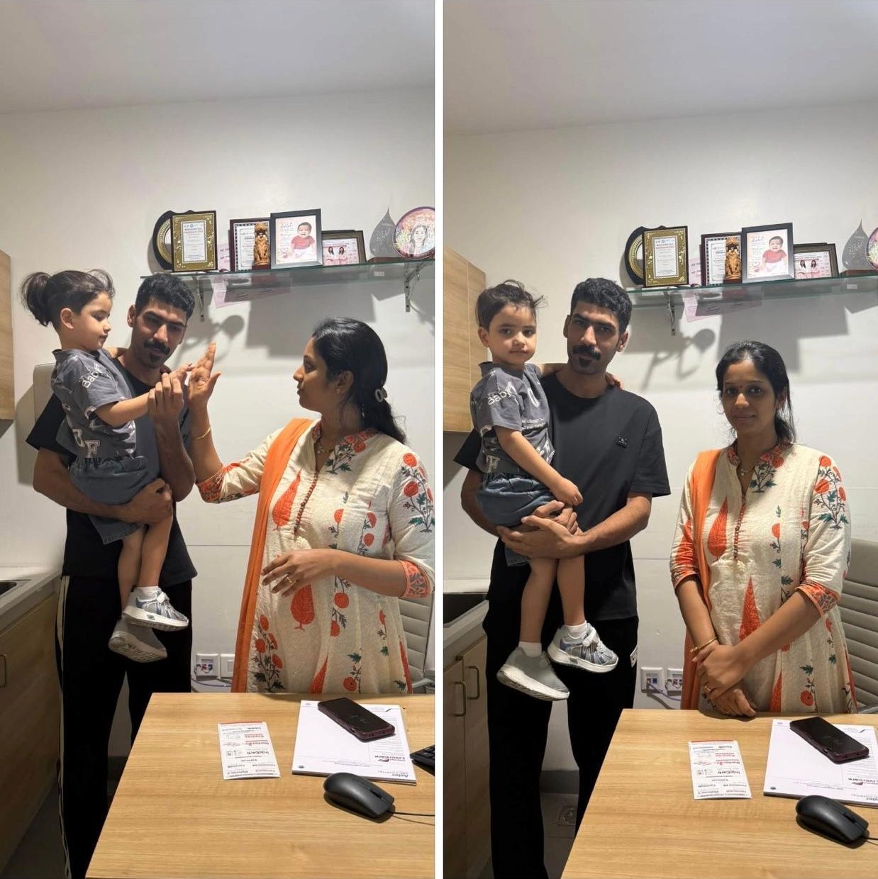 Little Ameer and his father with Dr. Archita after completing his treatment